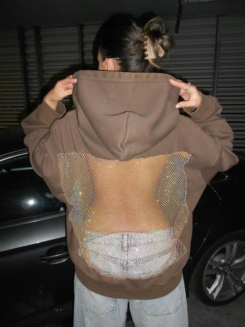 Crystal-Mesh Hoodie